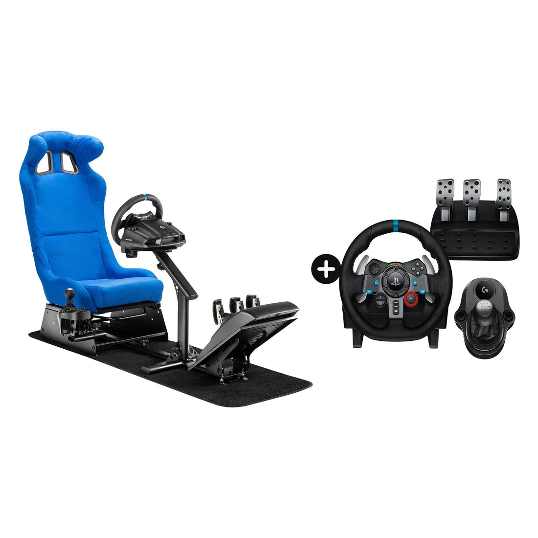 Simulador de carreras completo: cockpit Rally Azul con volante G29 SE