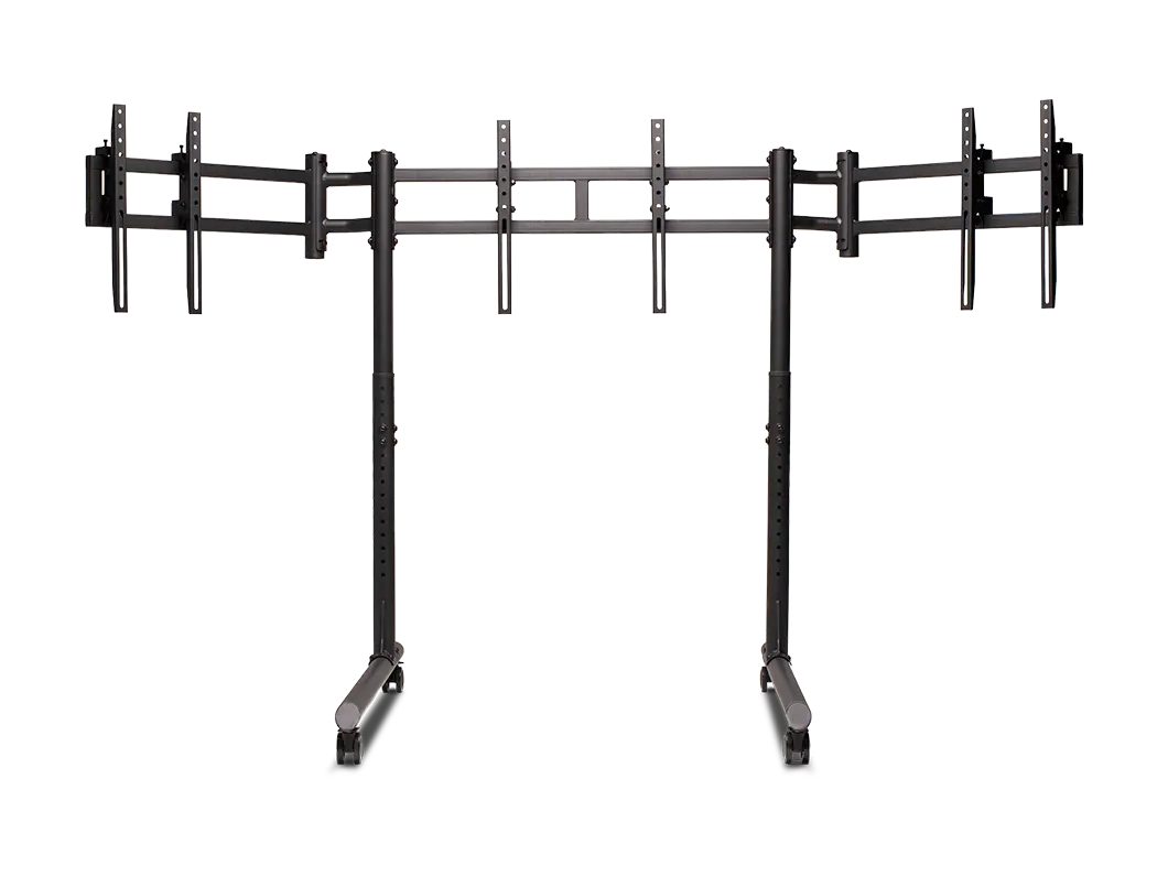 Round Tube Triple Monitor Stand