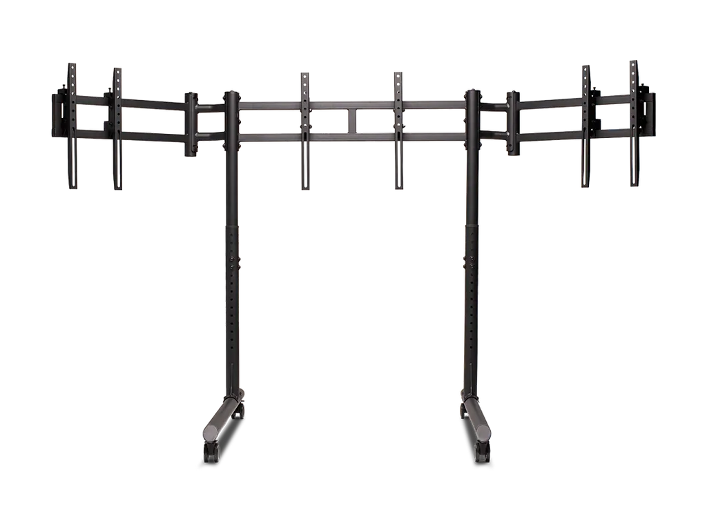 Round Tube Freestanding Triple Monitor Stand