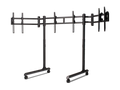 Round Tube Freestanding Triple Monitor Stand