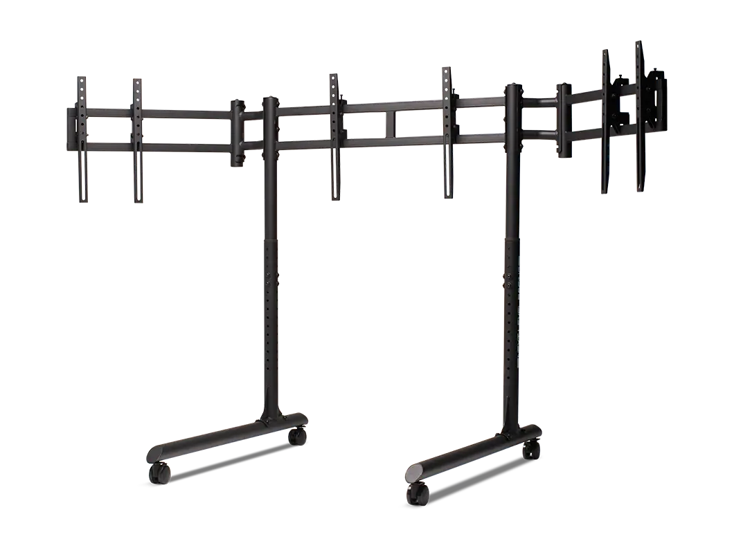 Round Tube Triple Monitor Stand