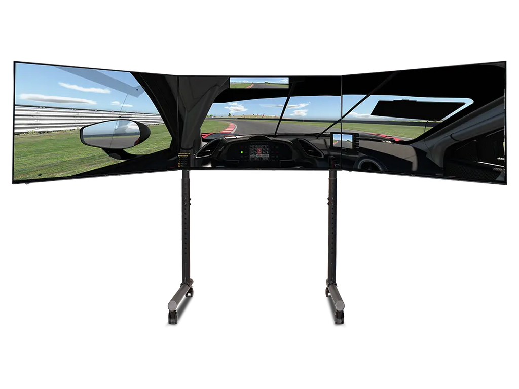 Round Tube Freestanding Triple Monitor Stand