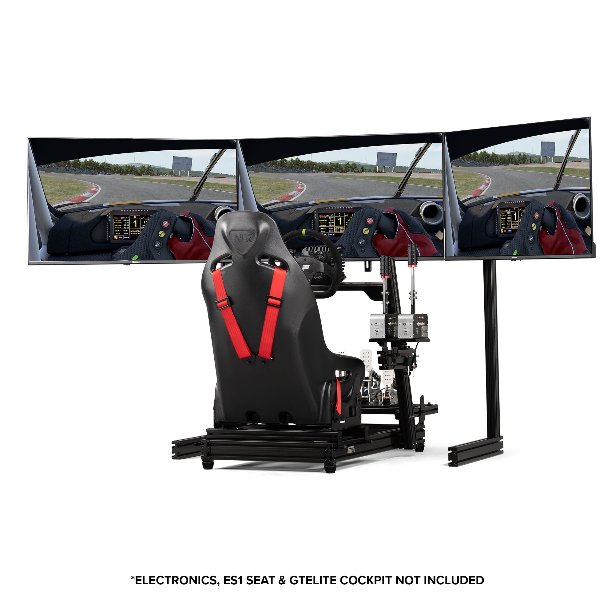 Elite Free Standing Triple Monitor Stand Black