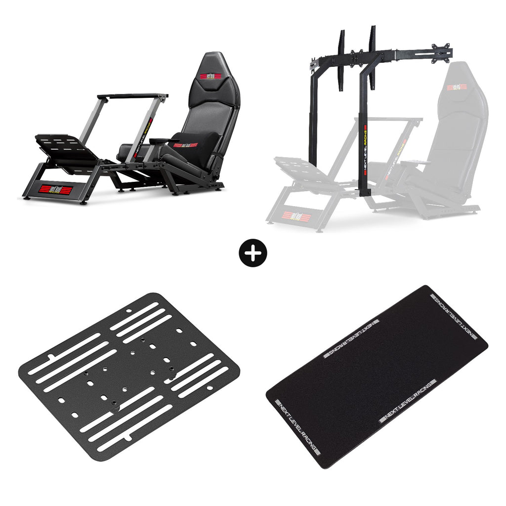 Pack F-GT Full: Cockpit + Monitor Stand + Handbrake Plate + XL Floor Mat