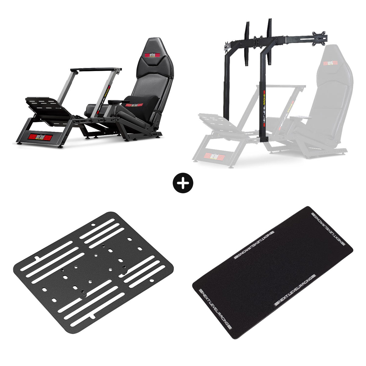 Pack F-GT Full: Cockpit + Monitor Stand + Handbrake Plate + XL Floor Mat