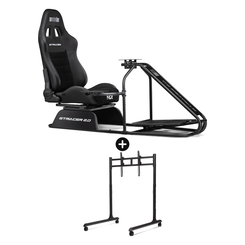 Pack GT Racer V2 + Round Tube Single Monitor Stand