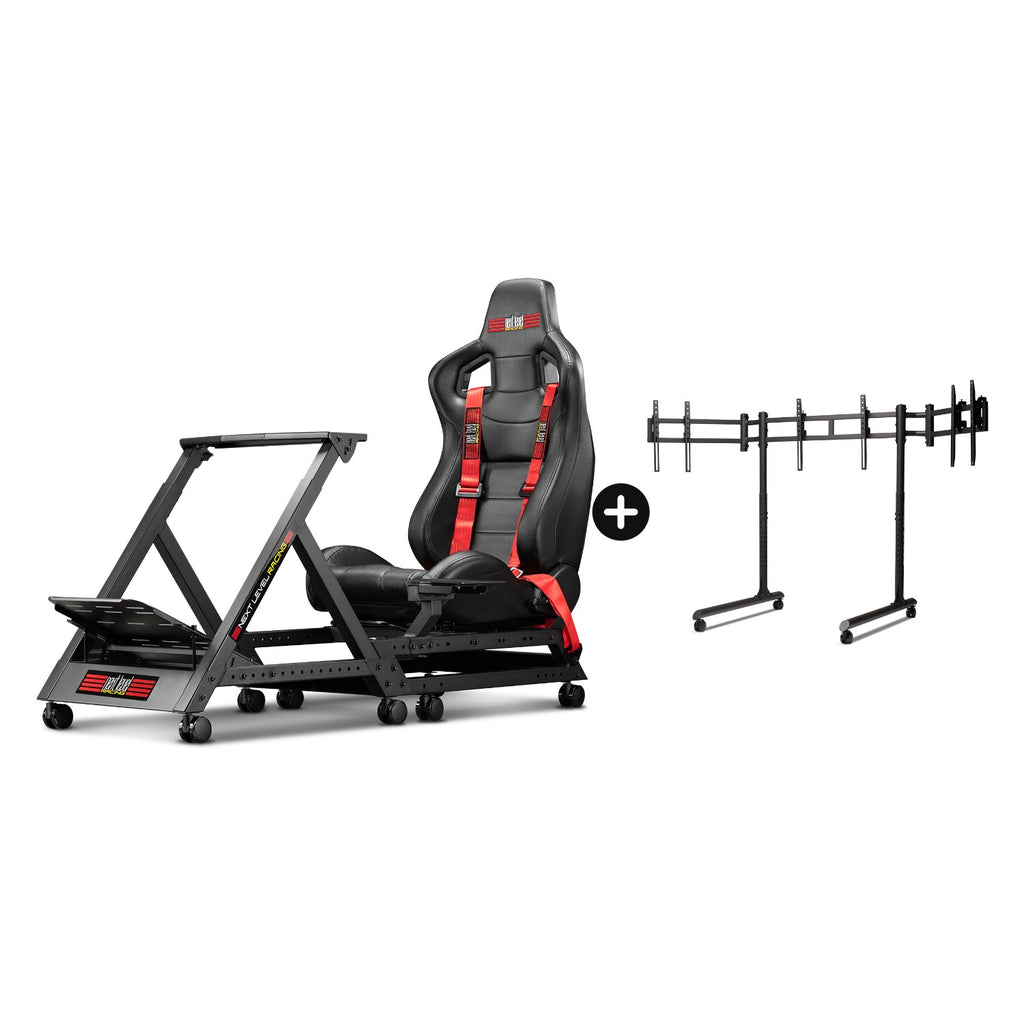Pack GTtrack + Round Tube Triple Monitor Stand